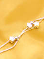 S925 silver fashion flower double layer bracelet