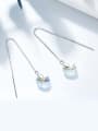 Simple Heart shaped Swarovski Crystal Line Earrings