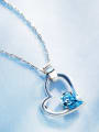 Fashion Hollow Heart Swarovski Crystal 925 Silver Pendant