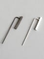 Sterling silver  minimal brush  geometry earrings