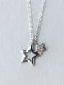 Trendy Star Shaped S925 Silver Rhinestone Necklace