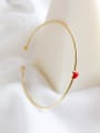 Pure silver Fashion Red Epoxy Love Gold Plated Bracelet