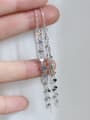 Fashion Tiny Hearts Tassels Silver Line Earrings