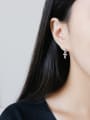 Sterling silver minimalist retro cross earrings