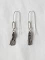 Retro style Little Tassels Antique Silver Plated Earrings