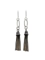 Retro style Little Tassels Antique Silver Plated Earrings