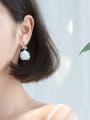 Pure silver white flower petal bow tie Earrings