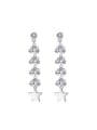 Fashion Cubic Crystals Little Star Copper Drop Earrings