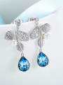 S925 Silver Crystal drop earring