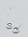 Korean Style Round Shaped S925 Silver Line Earrings