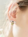 Personalized Little Bee Flower Copper Stud Earrings