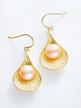 Fashion Freshwater Pearl Shell Silver Earrings