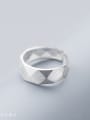 S925 Silver Ring female wind simple cut wire face cut ring temperament personality opening index finger ring J4460