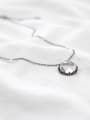 Fashion Clear White Crystal Gun Color Plated Silver Necklace