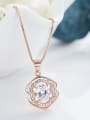 Fashion Swarovski Crystal Rose Gold Plated Necklace