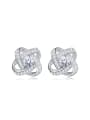 Fashion Zircon Tiny Flowery Stud Earrings