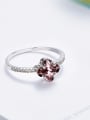 Clover Shaped Crystal Engagement Ring