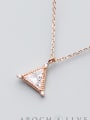 S925 Silver Necklace Pendant wind fashion Diamond Diamond Pendant temperament geometric collar chain D4323