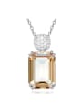 Fashion Yellow Swarovski Crystal-accented 925 Silver Necklace