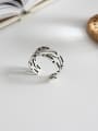 925 Sterling Silver With Antique Silver Plated Vintage Geometric Band Rings
