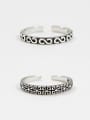 925 Sterling Silver With Antique Silver Plated Vintage Lines Rings