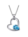 Fashion Hollow Heart Swarovski Crystal 925 Silver Pendant