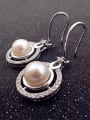 Fashion Freshwater Pearl Round Stud hook earring