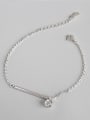 Sterling Silver geometric long Zirconia Pendant Bracelet