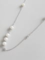 Sterling silver fashion temperament handmade beaded short necklace