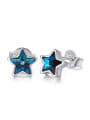 Tiny Star Swarovski Crystal 925 Silver Stud Earrings