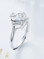 Fashion Crown Cubic Rotational Zircon 925 Silver Ring