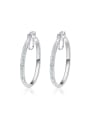 Fashion Shiny Cubic Swarovski Crystals 925 Silver Earrings