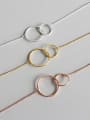 Sterling silver fashion personality simple glossy double circle necklace