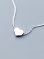 Women Elegant Heart Shaped S925 Silver Necklace