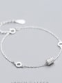 S925 silver bracelet female wind fashion personality elliptical Bracelet temperament pierced circle hand S2449