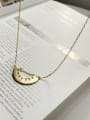 Sterling Silver geometric half-circle nostalgic style gold necklace