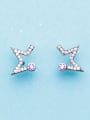 Fashionable Star Shaped Shining Rhinestones Stud Earrings