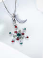 Snowflake Shaped Multi-color Crystal Necklace