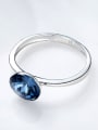 Fashion Round Swarovski Crystal Silver Ring