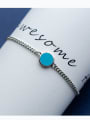 Pure blue synthetic Blue Turquoise round Bracelet