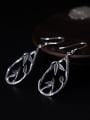 Retro style 925 Silver Tiny Leaves Water Drop Earrings