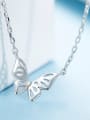 Simple Hollow Butterfly 925 Silver Necklace