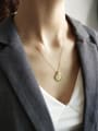 Sterling silver geometric portrait golden necklace