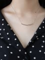 Sterling silver simple fashion square necklace