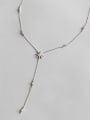 Pure silver inlaid zircon sun flower clavicle Necklace