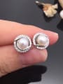 Fashion Freshwater Pearl Round stud Earring