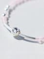 Fresh Geometric Shaped Pink Crystals S925 Silver Bracelet