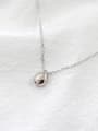 Simple Little Water Drop Pendant Smooth Silver Necklace