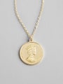 Sterling Silver Elizabeth coin gilded Pendant Necklace