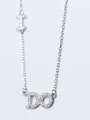 Fashion Monogrammed Shaped Rhinestones S925 Silver Necklace